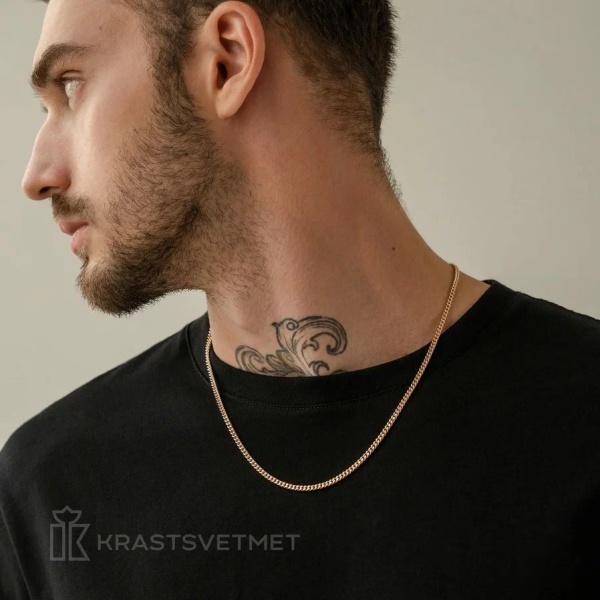 Цепь из красного золота 585, плетение «Панцирь»